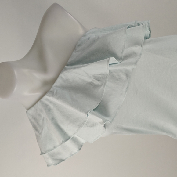 Witchery Women's Top Size XL One Shoulder Ruffle Blue Daze NEW RRP $59.95 - Picture 7 of 9